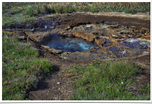 Deep pool of super hot water.